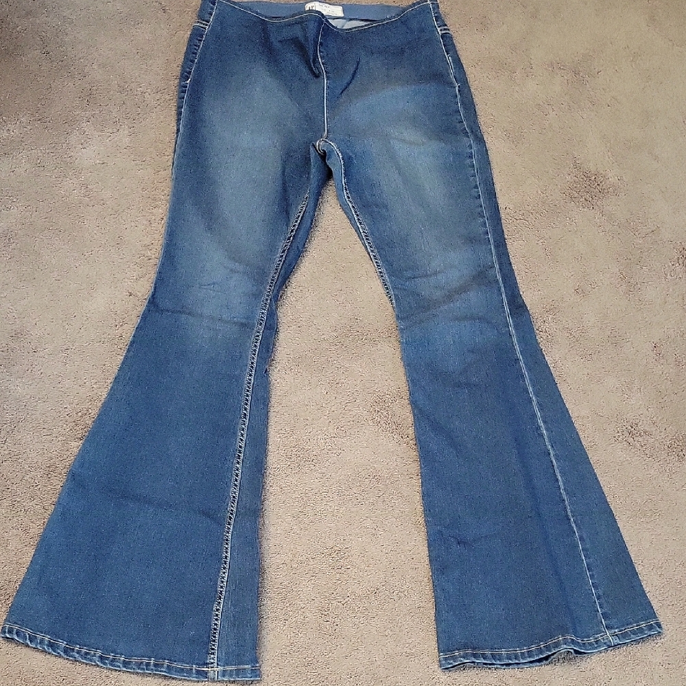 Free People Medium Blue Flare Jeans
